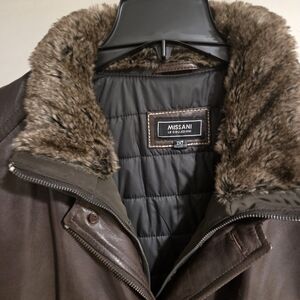 Brown Leather Military Jacket